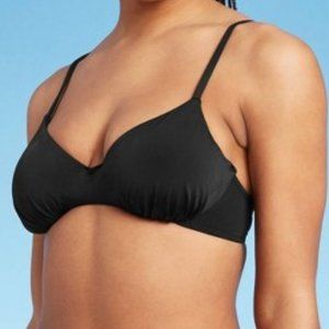 Shade & Shore Black Adjustable Bralette Bikini Top